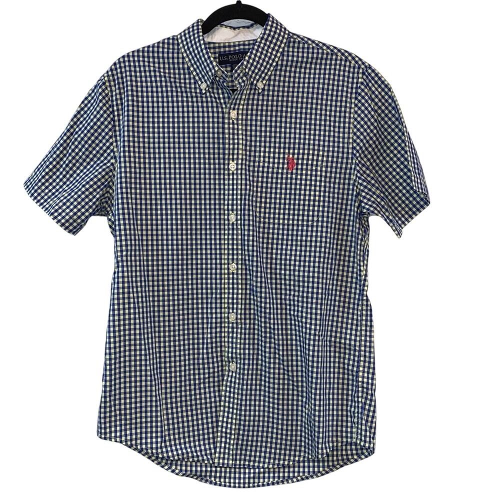 U.S. Polo Assn Blue & Yellow Checkered Button Down